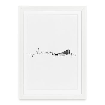 Heartbeat San Francisco - Framed poster (27 × 37 cm) - white - Front