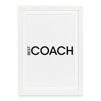 best coach bester trainer mannschaft symbol team - Gerahmtes Poster (27 × 37 cm) - Weiß - Vorne