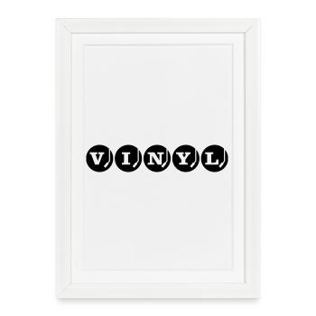 VINYL Disques vinyles Design DJ - Affiche encadrée (27 × 37 cm) - blanc - Devant