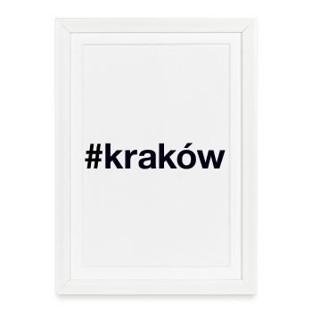 CRACOVIE Cracovie Polska Pologne Hashtag - Affiche encadrée (27 × 37 cm) - blanc - Devant