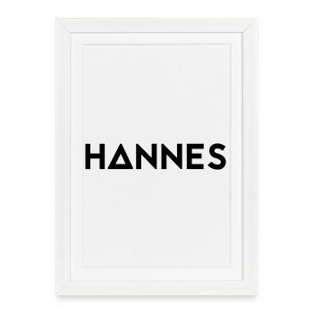 Prénom Hannes - Affiche encadrée (27 × 37 cm) - blanc - Devant