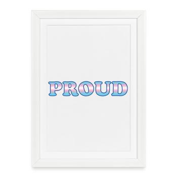 Trans Pride - Transgender Flag   - Framed poster (27 × 37 cm) - white - Front
