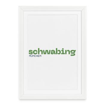 Schwabing Quartier de Munich - Affiche encadrée (27 × 37 cm) - blanc - Devant