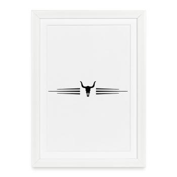 Ligne Bull Skeleton - Affiche encadrée (27 × 37 cm) - blanc - Devant