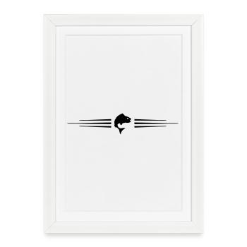Fish Symbol Line - Framed poster (27 × 37 cm) - white - Front