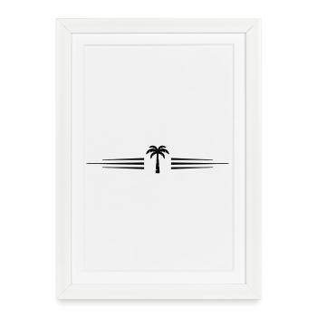 Palm Tree Symbol Line - Framed poster (27 × 37 cm) - white - Front