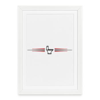 Conduite toilette - Affiche encadrée (27 × 37 cm) - blanc - Devant