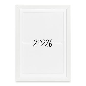 Ligne du cœur 2026 - Affiche encadrée (27 × 37 cm) - blanc - Devant