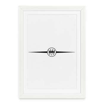 Crown Symbol Line - Framed poster (27 × 37 cm) - white - Front