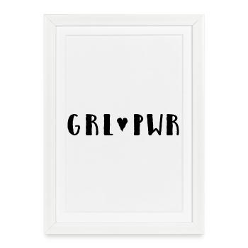 Girl 🖤 Power - Affiche encadrée (27 × 37 cm) - blanc - Devant