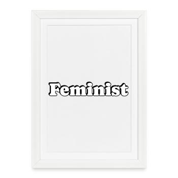 féministe - Affiche encadrée (27 × 37 cm) - blanc - Devant