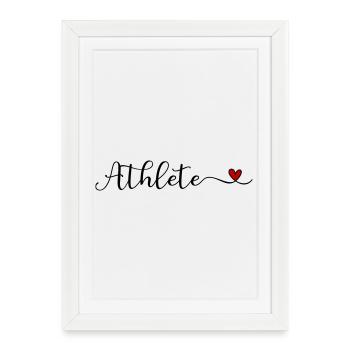Le design d’athlète avec un cœur - Affiche encadrée (27 × 37 cm) - blanc - Devant
