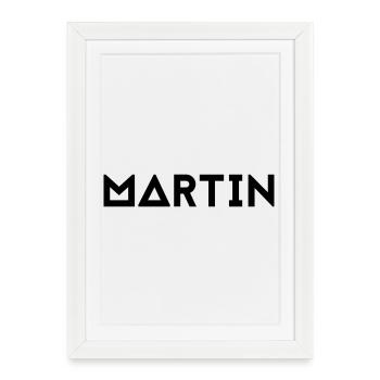 Prénom Martin - Affiche encadrée (27 × 37 cm) - blanc - Devant