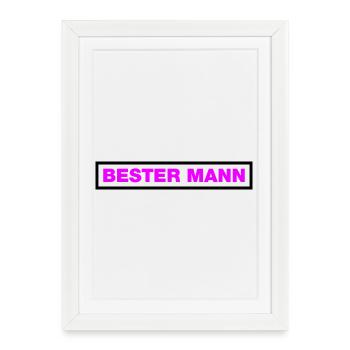 Bester Mann - Gerahmtes Poster (27 × 37 cm) - Weiß - Vorne