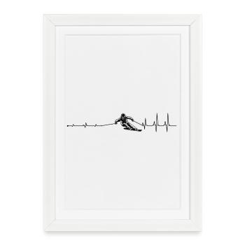 Heartbeat ski - Framed poster (27 × 37 cm) - white - Front