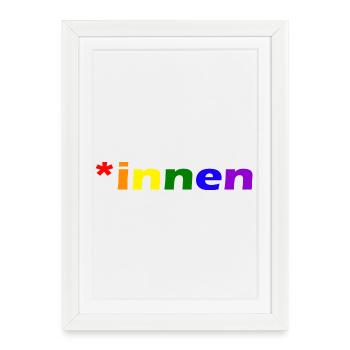 *innen Gendern - Gerahmtes Poster (27 × 37 cm) - Weiß - Vorne