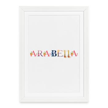 ARABELLA nom orné de fleurs - Affiche encadrée (27 × 37 cm) - blanc - Devant