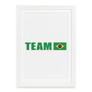 Support Team Brazil - Framed poster (27 × 37 cm) - white - Front