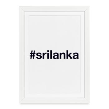 SRI LANKA Hashtag - Affiche encadrée (27 × 37 cm) - blanc - Devant