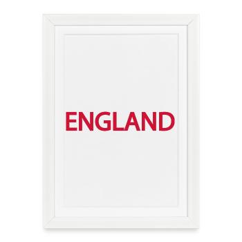 Conception du drapeau de l’Angleterre pour les vêtements - Affiche encadrée (27 × 37 cm) - blanc - Devant