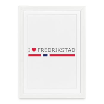 J’adore Fredrikstad - Norvège - Norvège - Norvège - Affiche encadrée (27 × 37 cm) - blanc - Devant