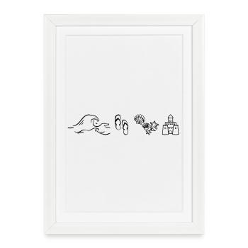 Ambiance estivale - Affiche encadrée (27 × 37 cm) - blanc - Devant
