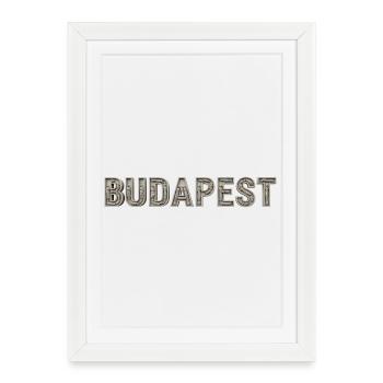 Budapest Architecture Typography - Framed poster (27 × 37 cm) - white - Front