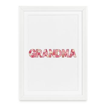 Patchwork Best Grandma Gift for Grandmother - Framed poster (27 × 37 cm) - white - Front