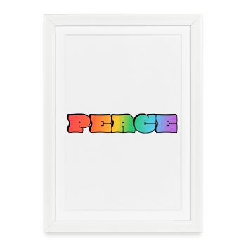 Paix arc-en-ciel - Affiche encadrée (27 × 37 cm) - blanc - Devant