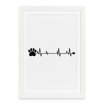 Empreinte de patte - Affiche encadrée (27 × 37 cm) - blanc - Devant