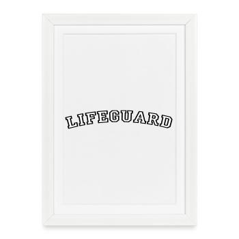Typographie des polices de caractères de Lifeguard College - Affiche encadrée (27 × 37 cm) - blanc - Devant