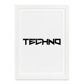 Techno - Affiche encadrée (27 × 37 cm) - blanc - Devant