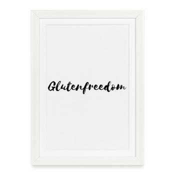 Sans gluten - Affiche encadrée (27 × 37 cm) - blanc - Devant