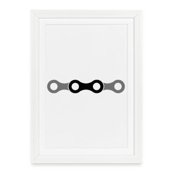 bike chain icon Bicycle chain icon logo - Framed poster (27 × 37 cm) - white - Front