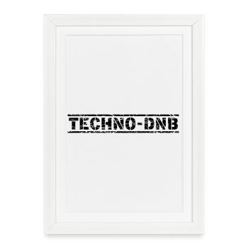 Techno DNB - Gerahmtes Poster (27 × 37 cm) - Weiß - Vorne