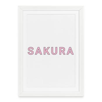 Sakura Pink Font on Black - Framed poster (27 × 37 cm) - white - Front