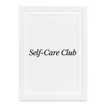Self-Care Club : Conception graphique de bien-être - Affiche encadrée (27 × 37 cm) - blanc - Devant