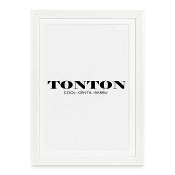 tonton cool gentil barbu - Affiche encadrée (27 × 37 cm) - blanc - Devant