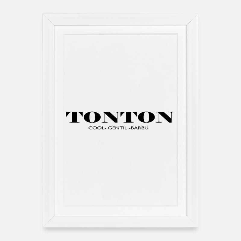 tonton cool gentil barbu - Affiche encadrée (27 × 37 cm) - blanc
