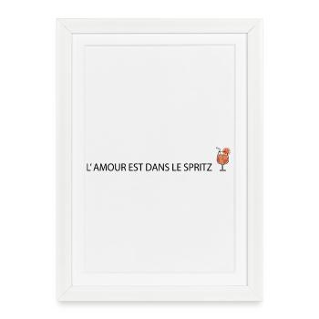 L' amour est dans le SPRITZ Humour Apéro - Affiche encadrée (27 × 37 cm) - blanc - Devant