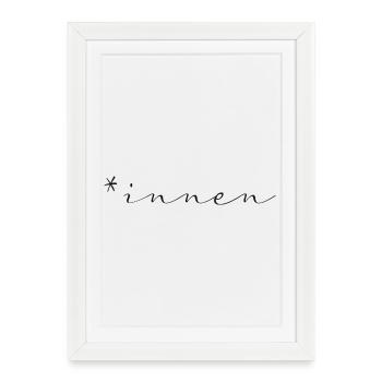 Feminism Statement Shirt - Framed poster (27 × 37 cm) - white - Front