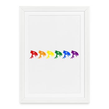 Rainbow Frogs - Framed poster (27 × 37 cm) - white - Front