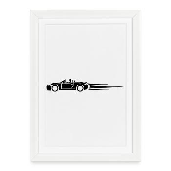 Car Gas Sports Car - Framed poster (27 × 37 cm) - white - Front