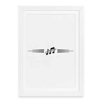 Ligne de notes de musique - Affiche encadrée (27 × 37 cm) - blanc - Devant