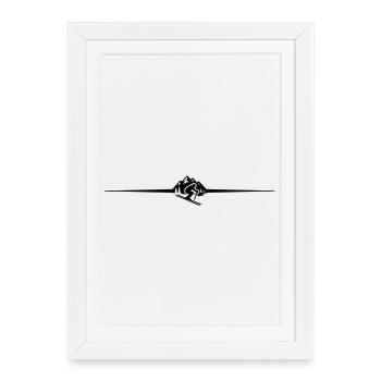 Skier Symbol Line - Framed poster (27 × 37 cm) - white - Front