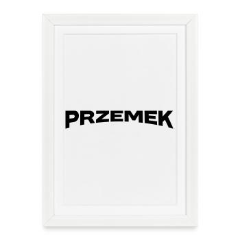 Przemek Name Geschenk - Gerahmtes Poster (27 × 37 cm) - Weiß - Vorne