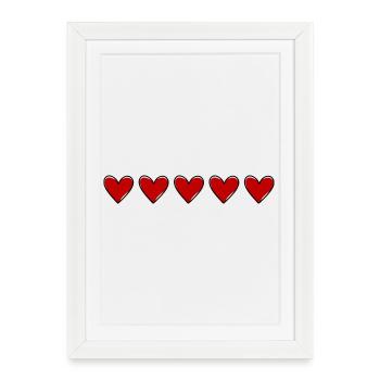 Hearts Line Love Symbol - Framed poster (27 × 37 cm) - white - Front