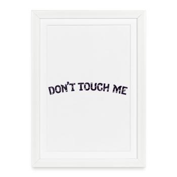 Ne me touche pas - Design de lettrage tacheté rétro - Affiche encadrée (27 × 37 cm) - blanc - Devant