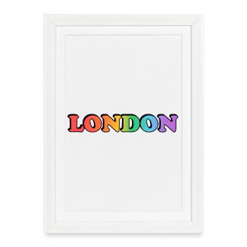 London LGBTQ Rainbow - Affiche encadrée (27 × 37 cm) - blanc - Devant