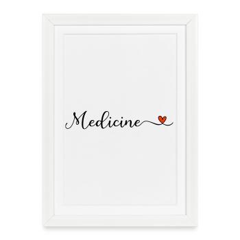 Medicine Heart Lettering - Framed poster (27 × 37 cm) - white - Front